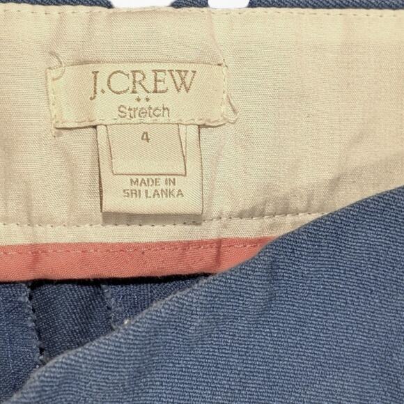 J Crew Navy Blue Stretch High Rise Cotton Blend Side Zip Ankle Length Pants - 4 - Picture 8 of 8